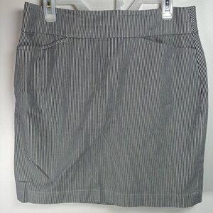Talbots Gray Mini Pencil Skirt Grey and White Stripe 10 Petite
